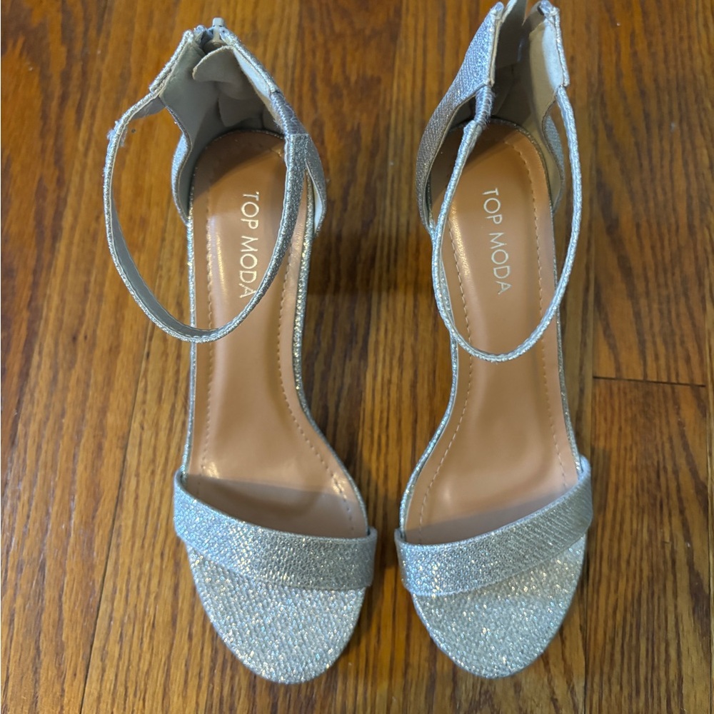 Glittering Silver Heels